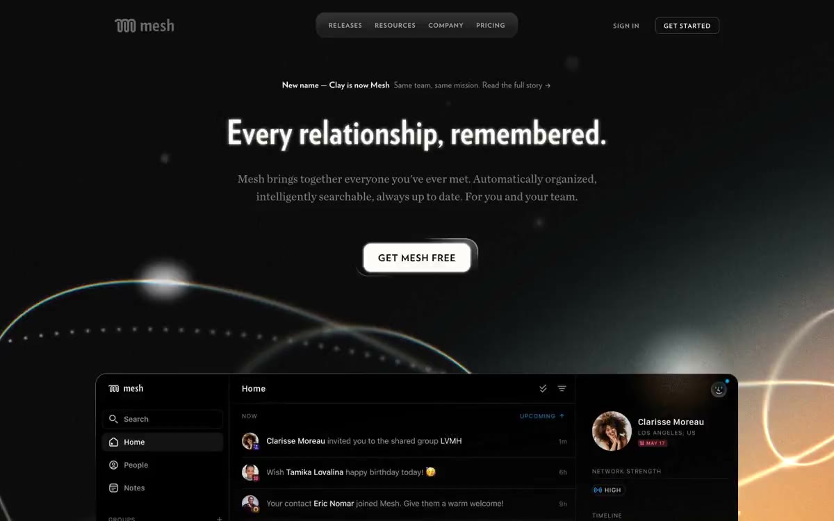 Mesh 网站预览