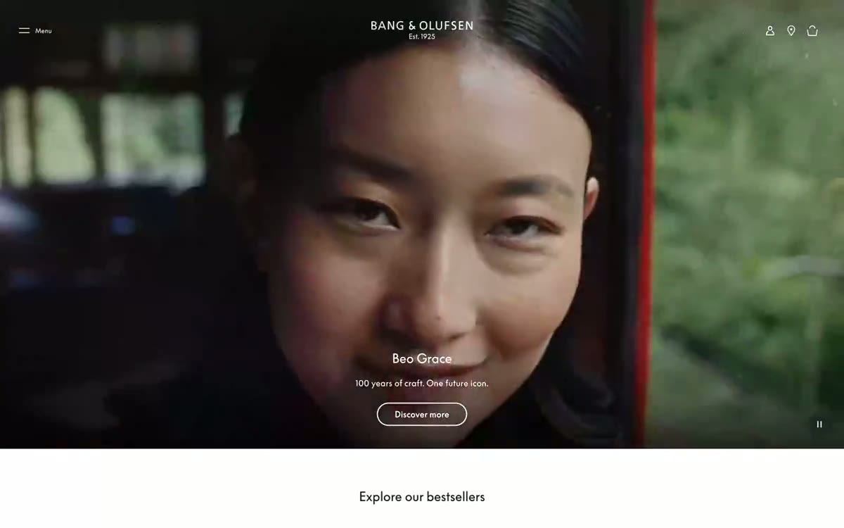 Bang & Olufsen 网站预览