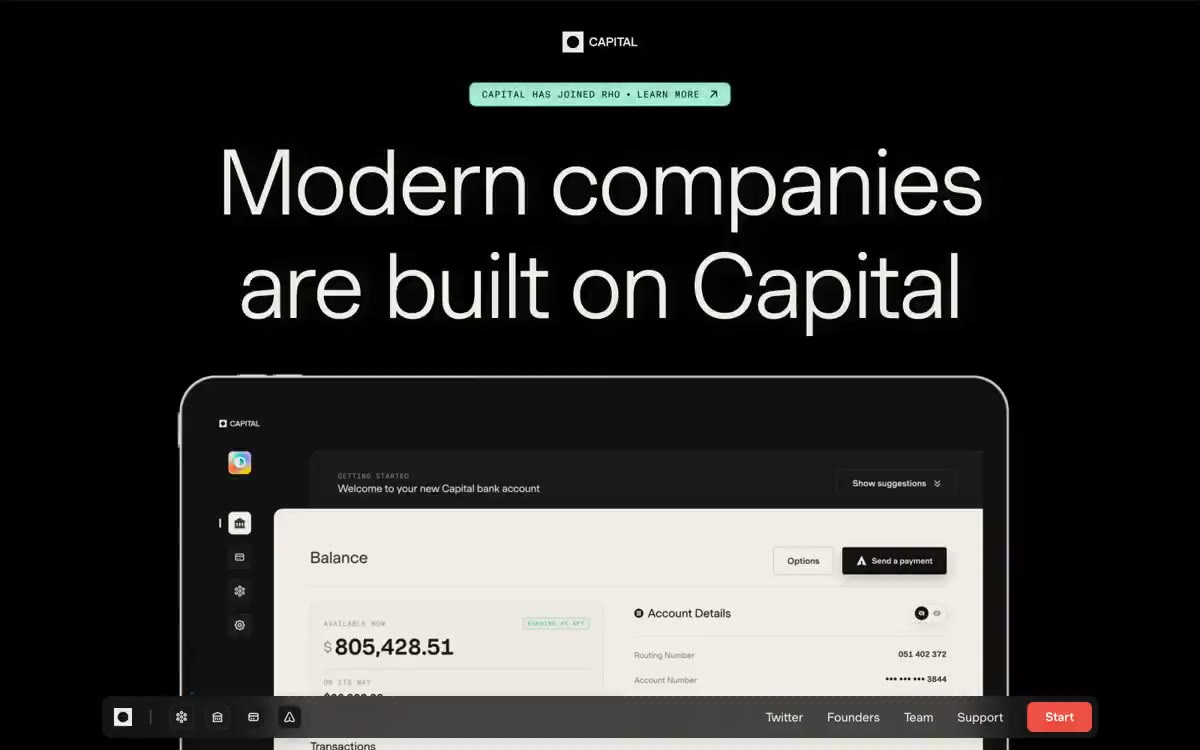 Modern companies are built on Capital 网站预览