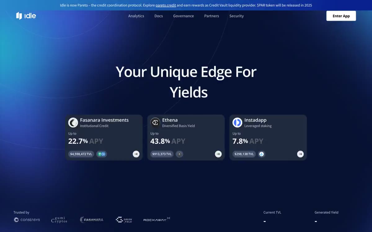 Idle Finance 网站预览