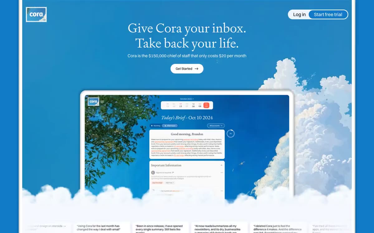 Cora 网站预览