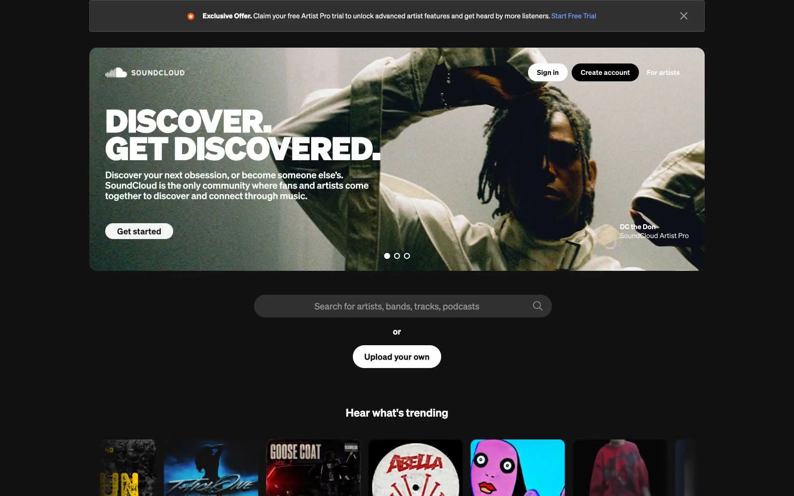 SoundCloud 网站预览