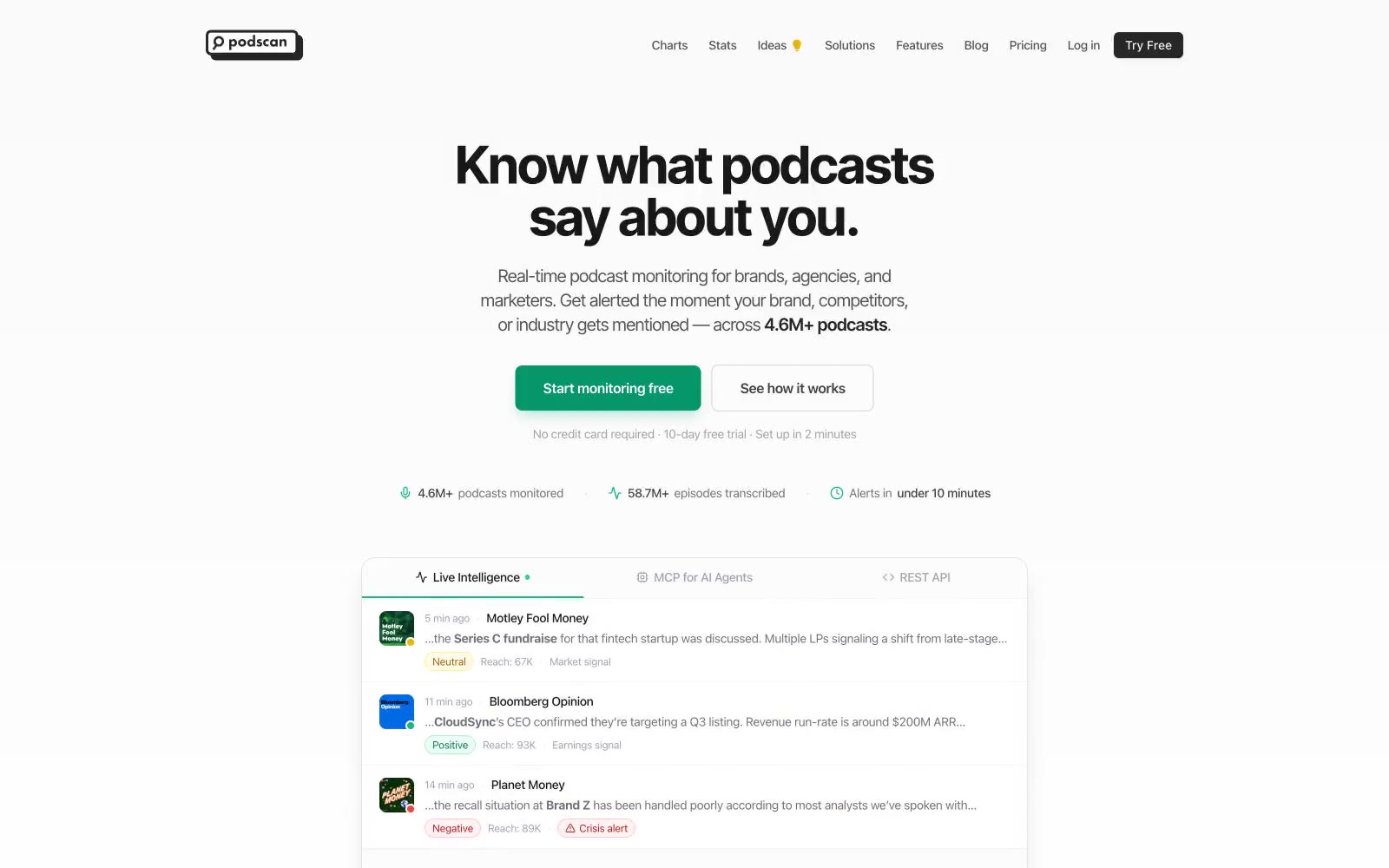 Podscan.fm 网站预览