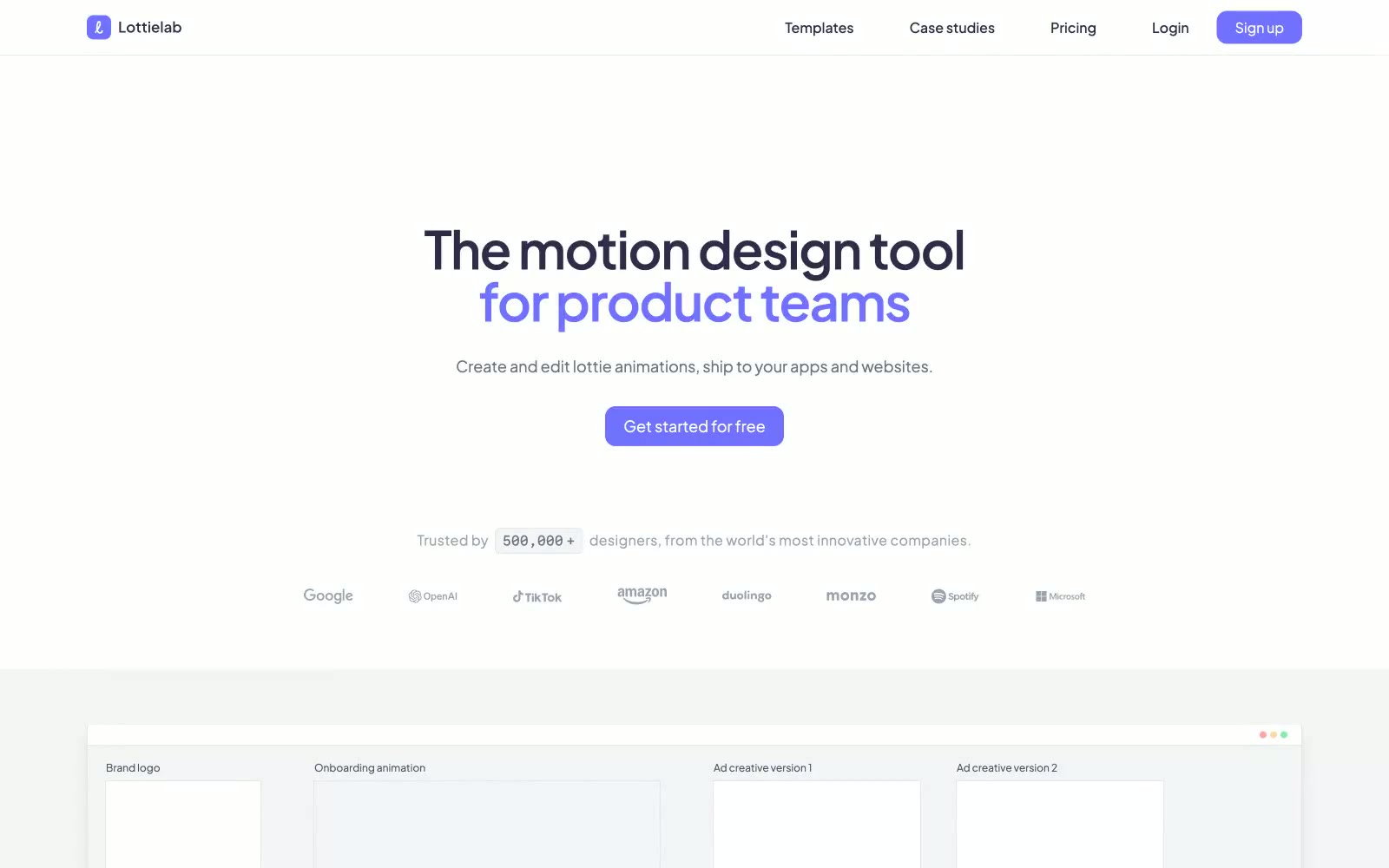 Lottielab 网站预览
