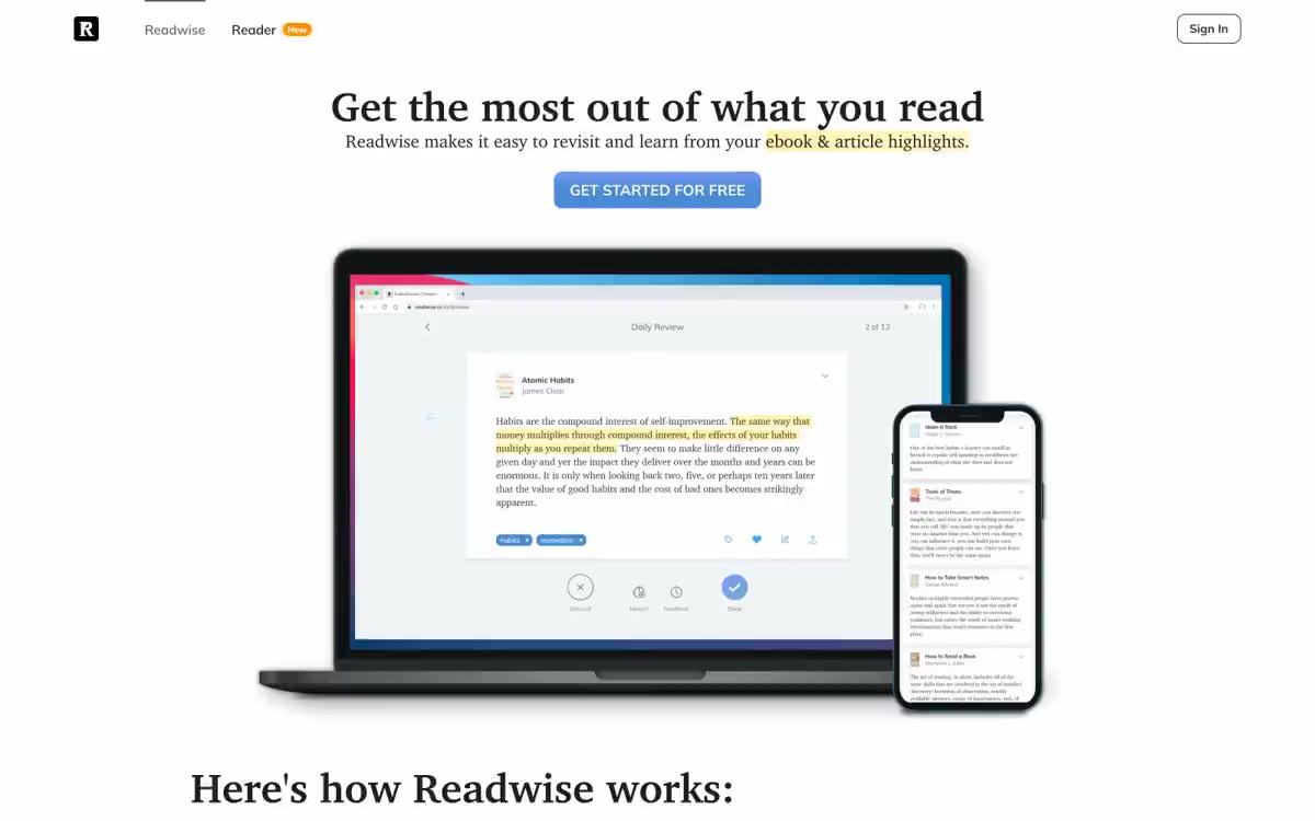 Readwise 网站预览