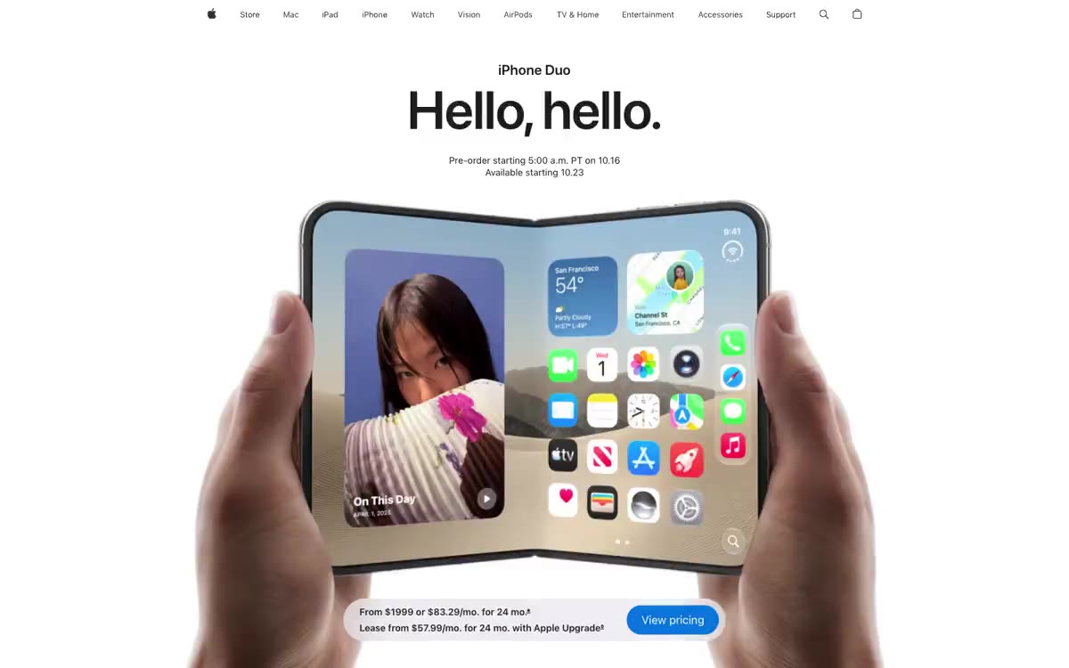 Apple iPhone Duo 网站预览