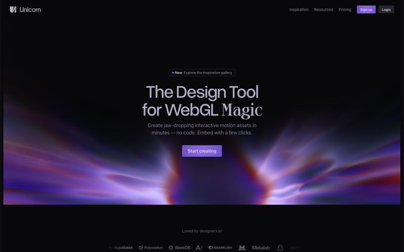 Unicorn Studio 网站预览