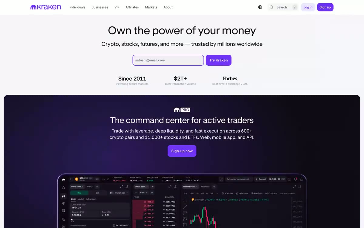 Kraken 网站预览