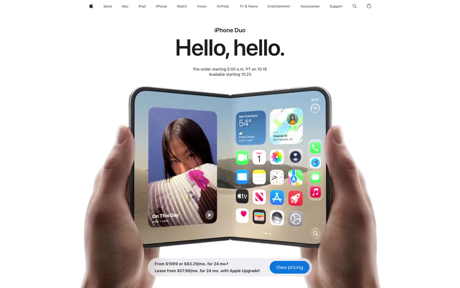 Apple iPhone Duo 网站预览