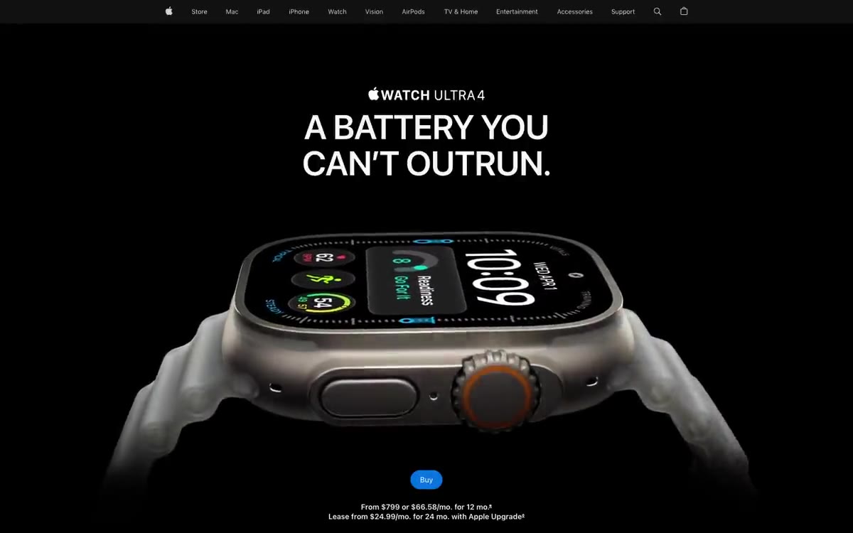 Apple Watch Ultra 4 网站预览