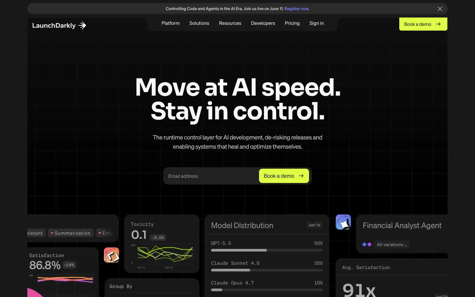 LaunchDarkly 网站预览