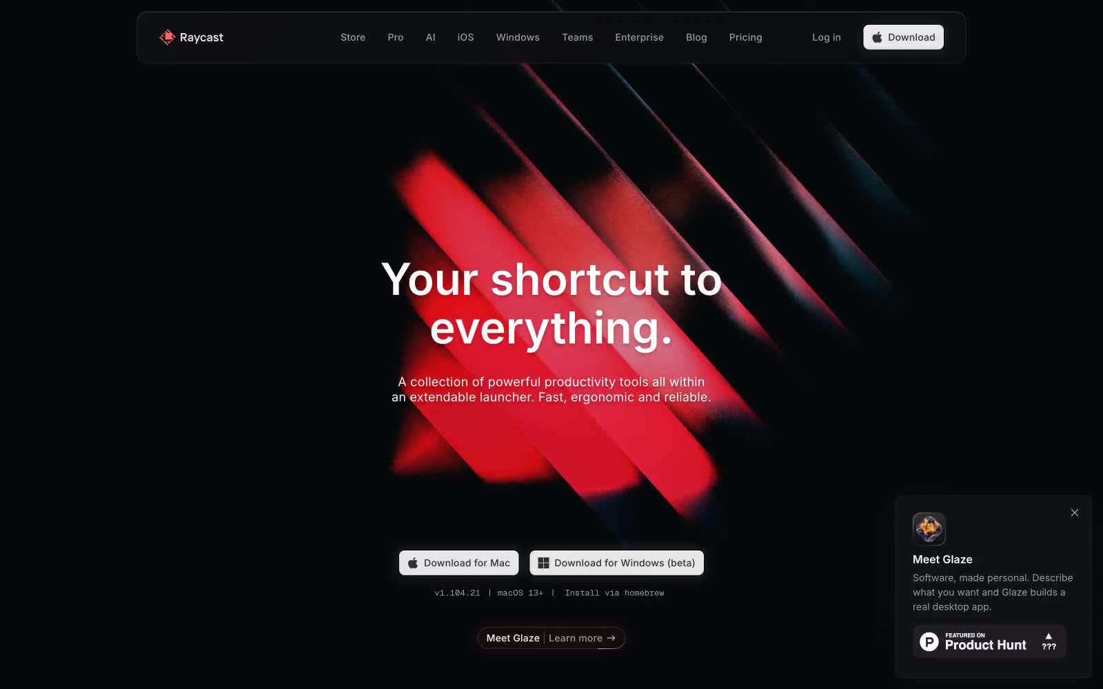 Raycast 网站预览